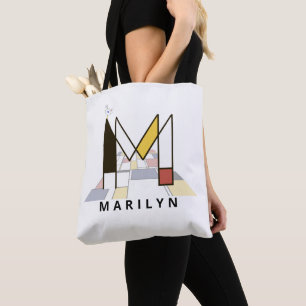 Charming Neoplasticism Style Monogram. Letter M