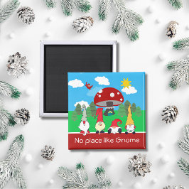 Charming "No Place Like Gnome" Magnet