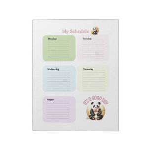 Charming Panda Colorful Daily Schedule Notepad Notizblock