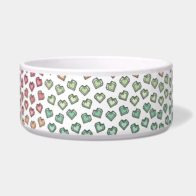Charming Pastel Rainbow Gemstone Herzmuster Napf (Vorderseite)