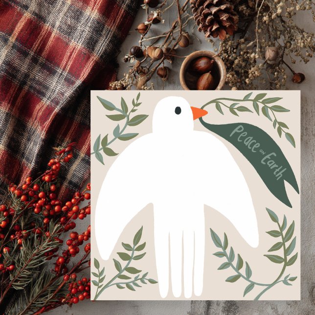 Charming Peace Dove Weihnachten Weihnachten Weihna (Charming Peace Dove Christmas Xmas Holiday Square Card
)