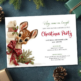 Charming peeking reindeer editable invite download einladung
