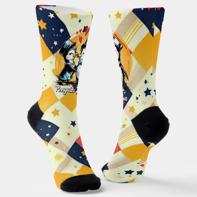 Charming Penguin Couple Socken (Gewinkelt)
