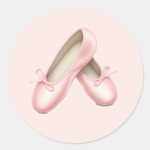 Charming Pink Ballet Flats Emoji Runder Aufkleber