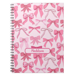 Charming Pink Bow Pattern Notizblock