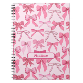 Charming Pink Bow Pattern Notizblock