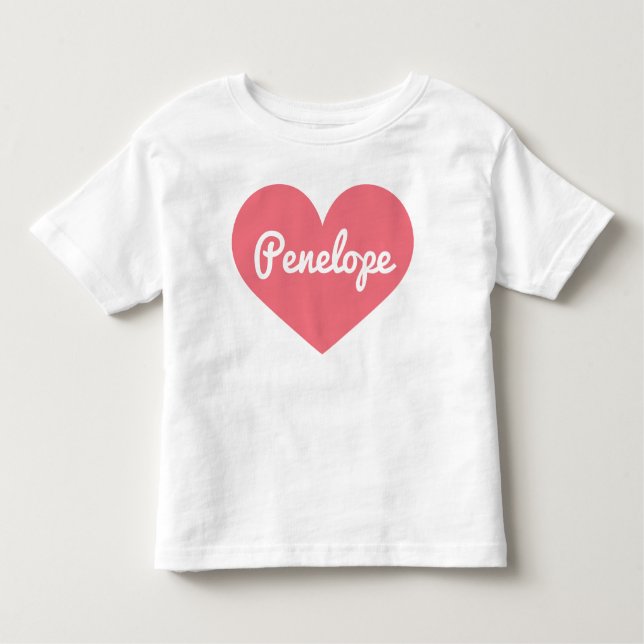 Charming Pink Heart Individuelle Name T - Shirt (Vorderseite)