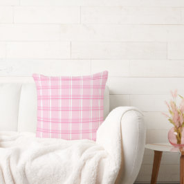 Charming Pink Plaid Kissen