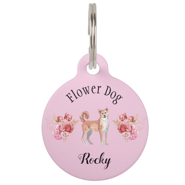 Charming Pink Wedding Blume Hund Shibu Inu Haustiermarke