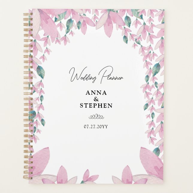 Charming Pink Wisteria Wedding Planer (Vorderseite)