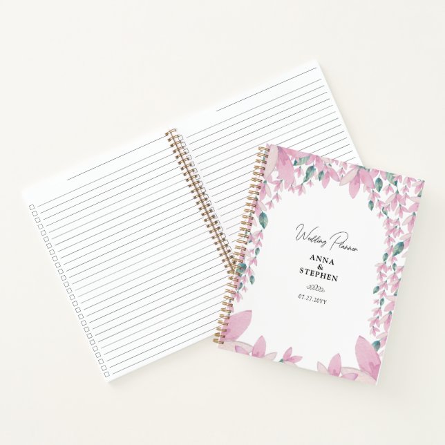 Charming Pink Wisteria Wedding Planner Notizbuch (Innenseite)