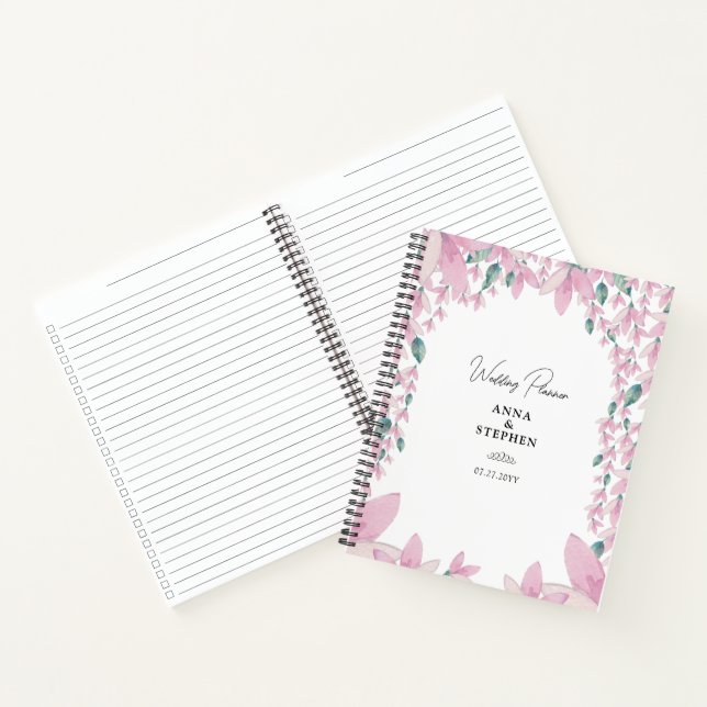 Charming Pink Wisteria Wedding Planner Notizbuch (Innenseite)