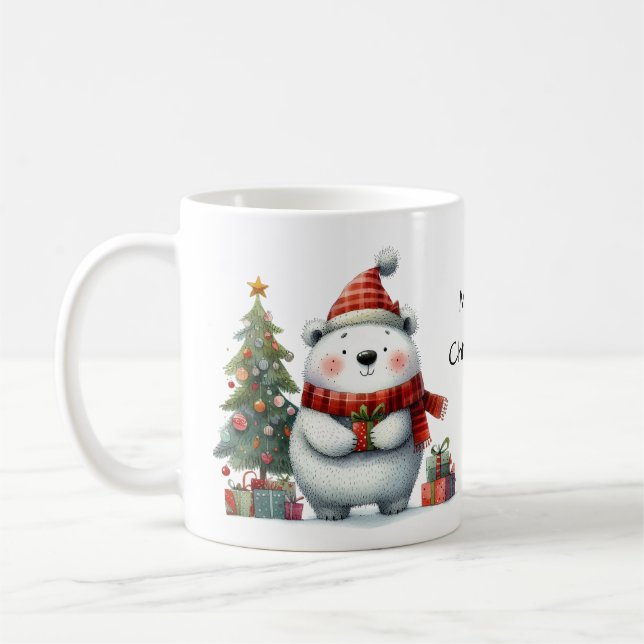 Charming Polar Bear Frohe Weihnachten Kaffeetasse (Links)