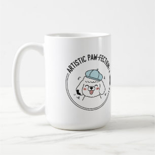 Charming Poodle Sketch mit Blue Beret Kaffeetasse