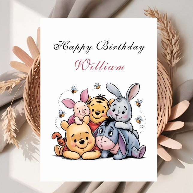 Charming Pooh & Friends Birthday Karte (Von Creator hochgeladen)