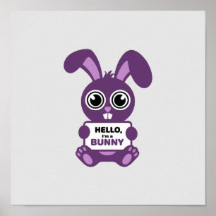 Charming Purple Bunny : Freude verbreiten! Poster