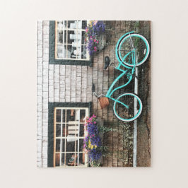 Charming Quaint Cape Cod Blue Bicycle Blume Chic Puzzle