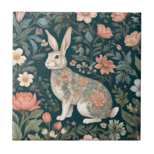 Charming Rabbit William Morris Inspirierte floral Fliese