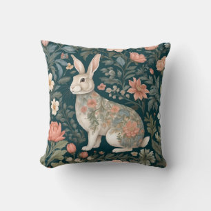 Charming Rabbit William Morris Inspirierte floral Kissen