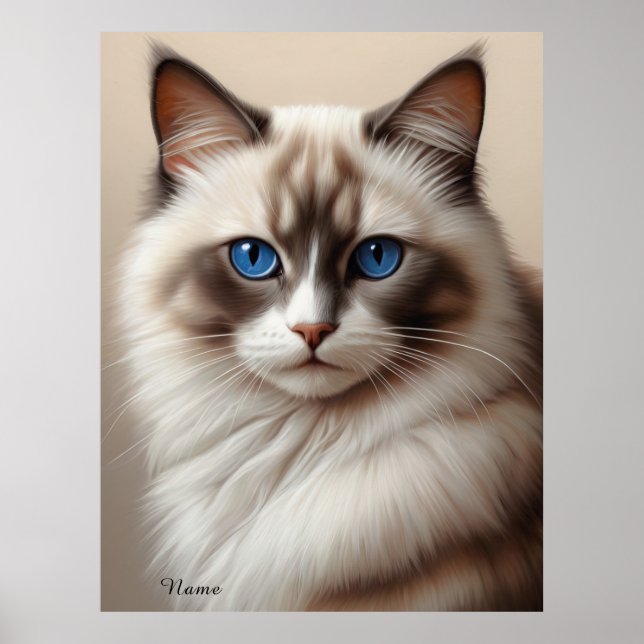 Charming Ragdoll Cat Art Pater Lover Poster (Vorne)