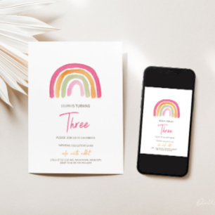 Charming Rainbow Birthday Einladung