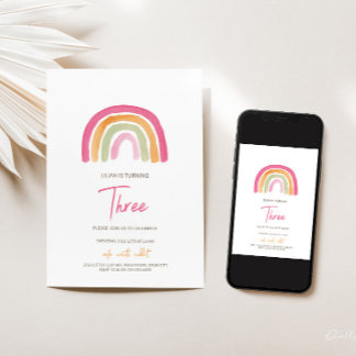 Charming Rainbow Birthday Einladung