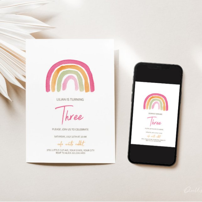 Charming Rainbow Birthday Einladung (Von Creator hochgeladen)