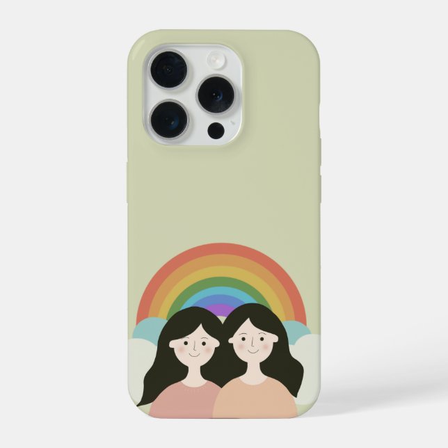 Charming Rainbow Twins iPhone Case Hülle (Rückseite)