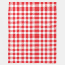 Charming Red Gingham Karo Pattern Fleecedecke