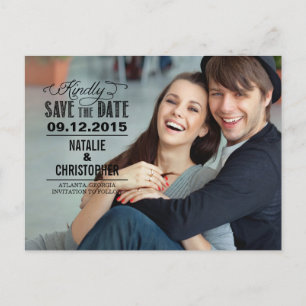 Charming Request Wedding Save the Date - Black Ankündigungspostkarte