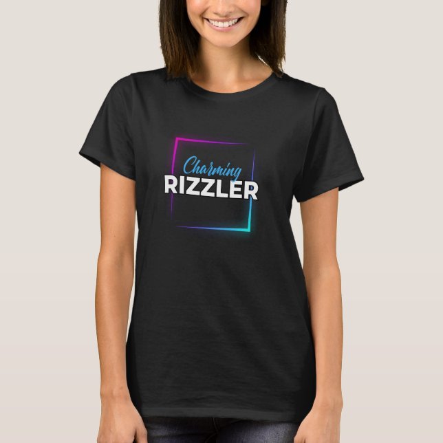 Charming Rizzler Farbiges geometrisches Design T-Shirt (Vorderseite)