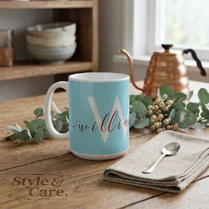 Charming Robin Egg Blue Tasse mit Individuelle Nam