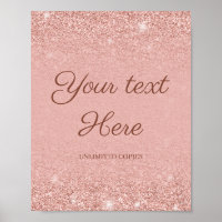 Charming Rose Gold Glitzer Brauchtum Sonderzeichen