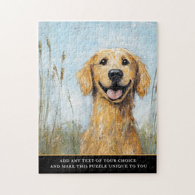 Charming rustic goldern retrever Art Puzzle (Vertikal)