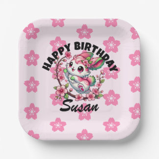 Charming Sakura Bunny Geburtstag Pappteller
