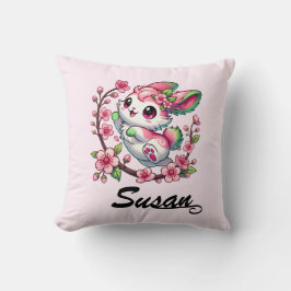 Charming Sakura Bunny Throw Kissen