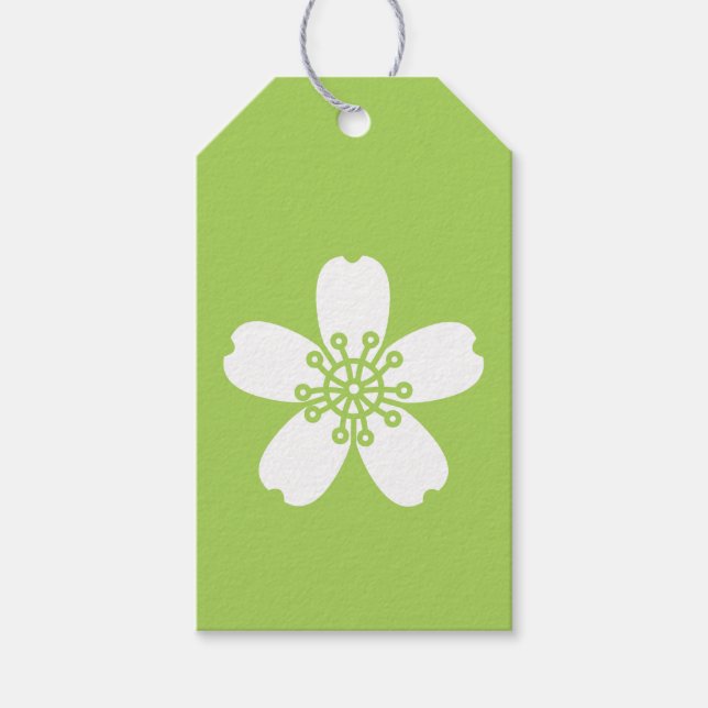 Charming Sakura in Peridot-Geschenk-Tag Geschenkanhänger (Vorderseite)