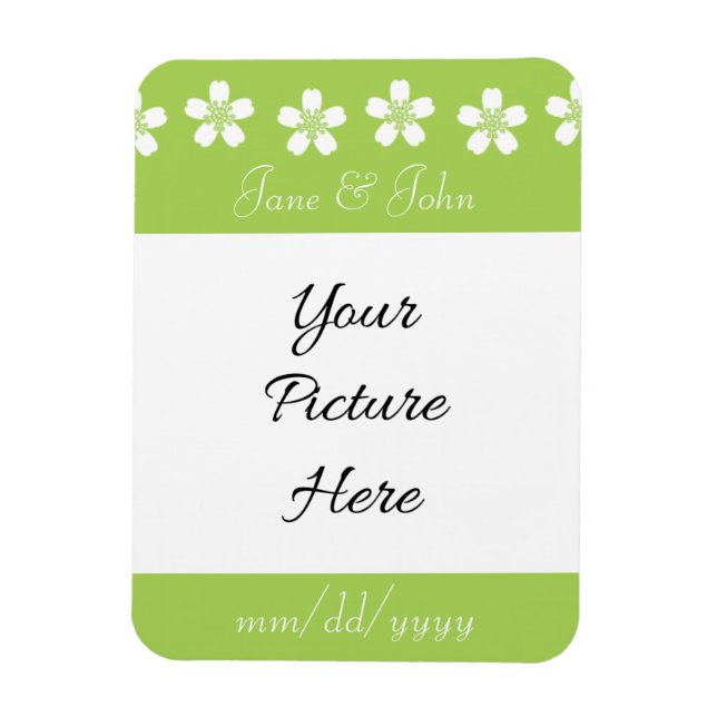 Charming Sakura in Peridot Rett-the-Date Magnet (Vertikal)