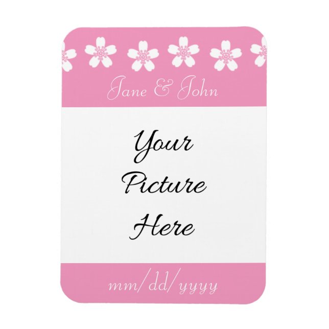 Charming Sakura in Petal Pink Rett-the-Date Magnet (Vertikal)