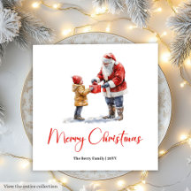 Charming Santa Claus Traditional Festive Dinner 