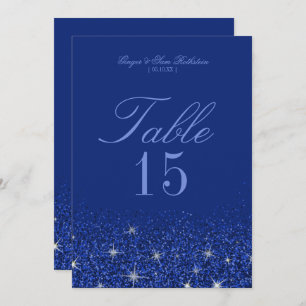 Charming Sapphire Glitz Glitzer Tischnummer Cards