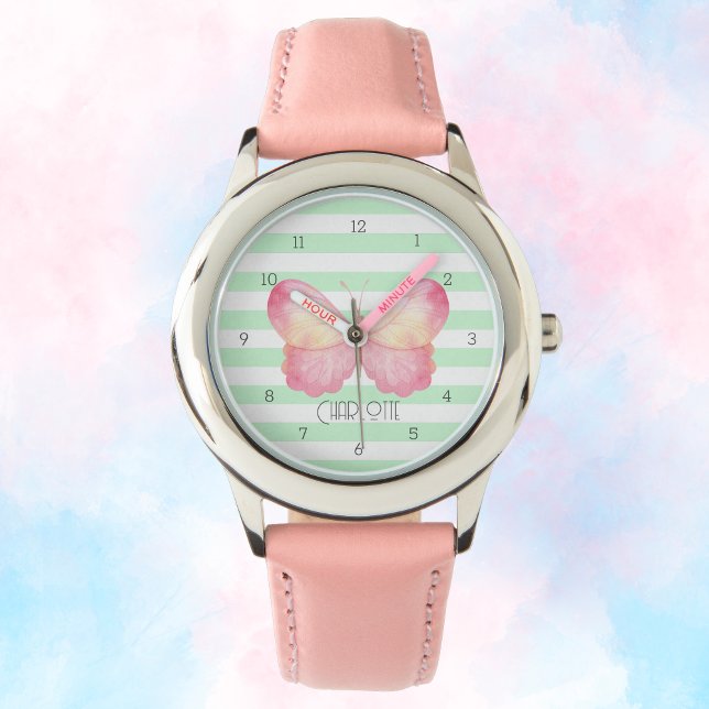 Charming-Schmetterlingsuhr Armbanduhr (Personalized Kid's Watch with Butterfly)