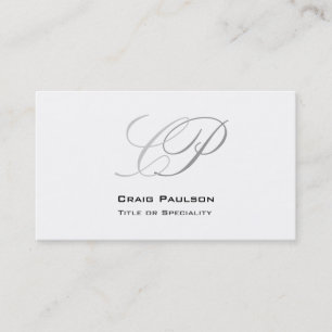 Charming Schwarz-weiß Gray Monogram Business Card Visitenkarte