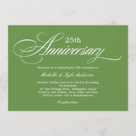 Charming Script Anniversary Einladung - Green
