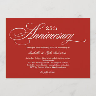 Charming Script Anniversary Einladung - Rot