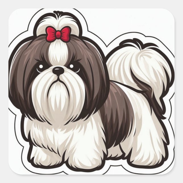 Charming Shih Tzu Sticker (Vorderseite)