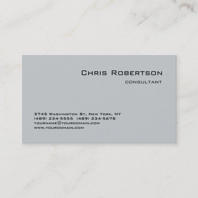 Charming Simple Gray Standard Business Card Visitenkarte (Vorderseite)