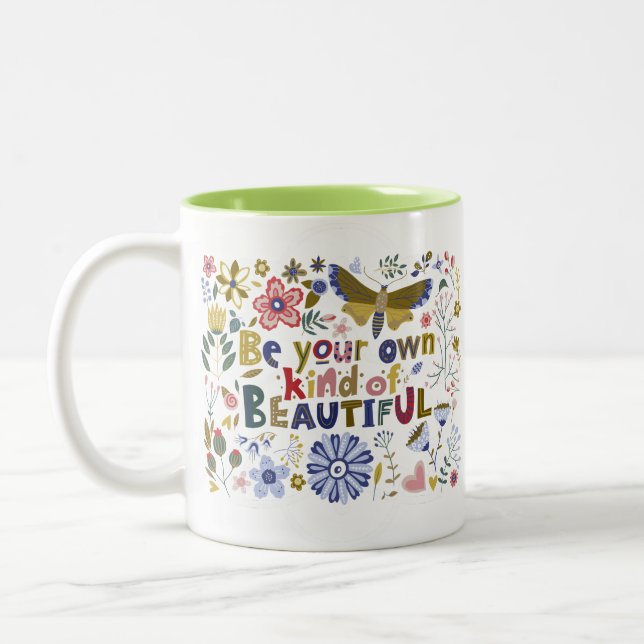 Charming Simple Message Delightful Nature Quote  Zweifarbige Tasse (Links)