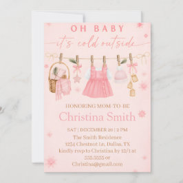 Charming Snowflake Baby Shower for Your Baby Girl Einladung