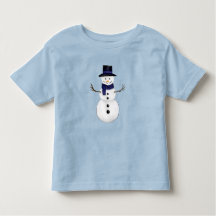 Charming Snowman Winter Toddler Shirt Blue